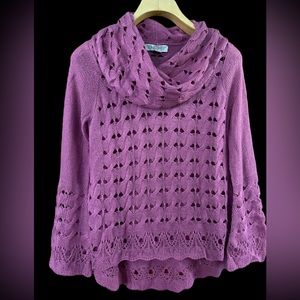 Nine West Vintage America Cowl Neck Sweater in Pink Coral size S NWOT